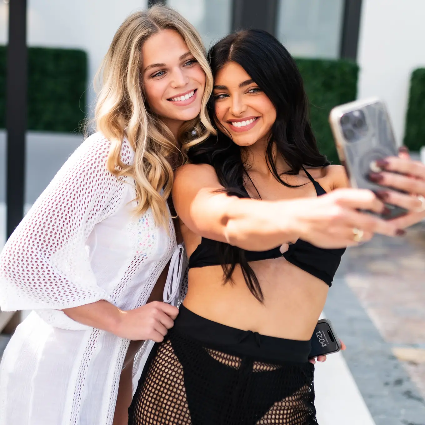 young women taking a selfie